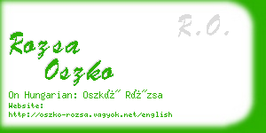 rozsa oszko business card